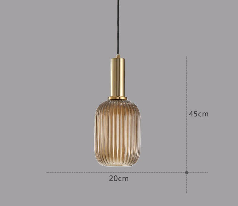 Lampe à suspension rétro en verre coloré