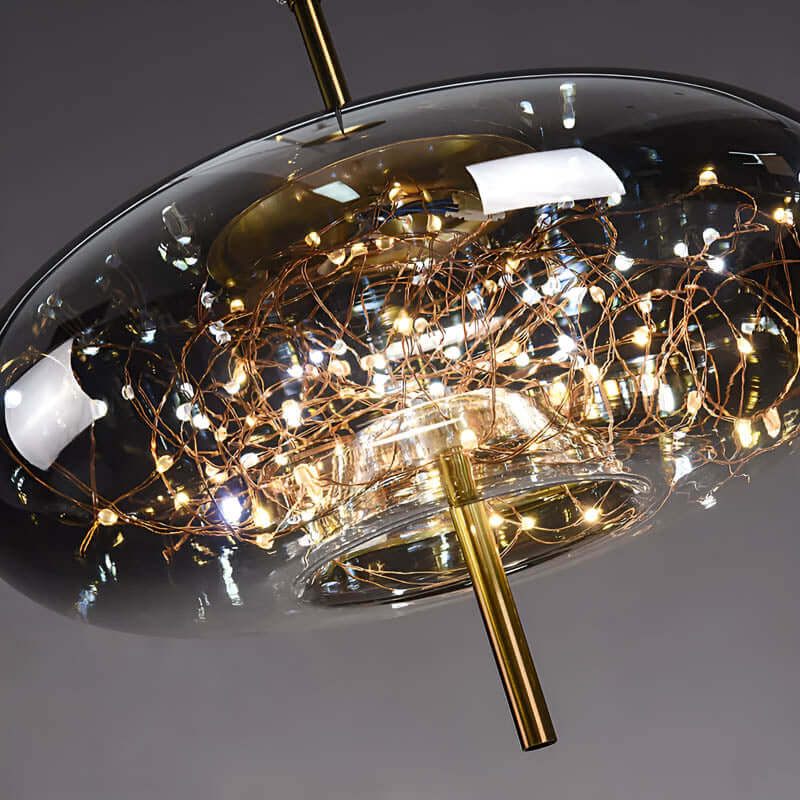 Élégante suspension en verre marron