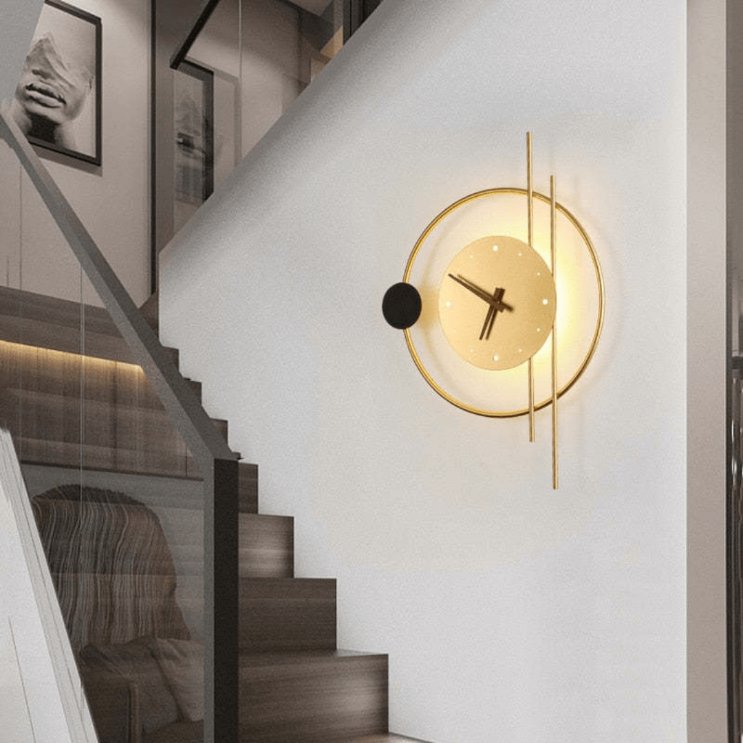 Horloge murale LED avec éclairage, design moderne