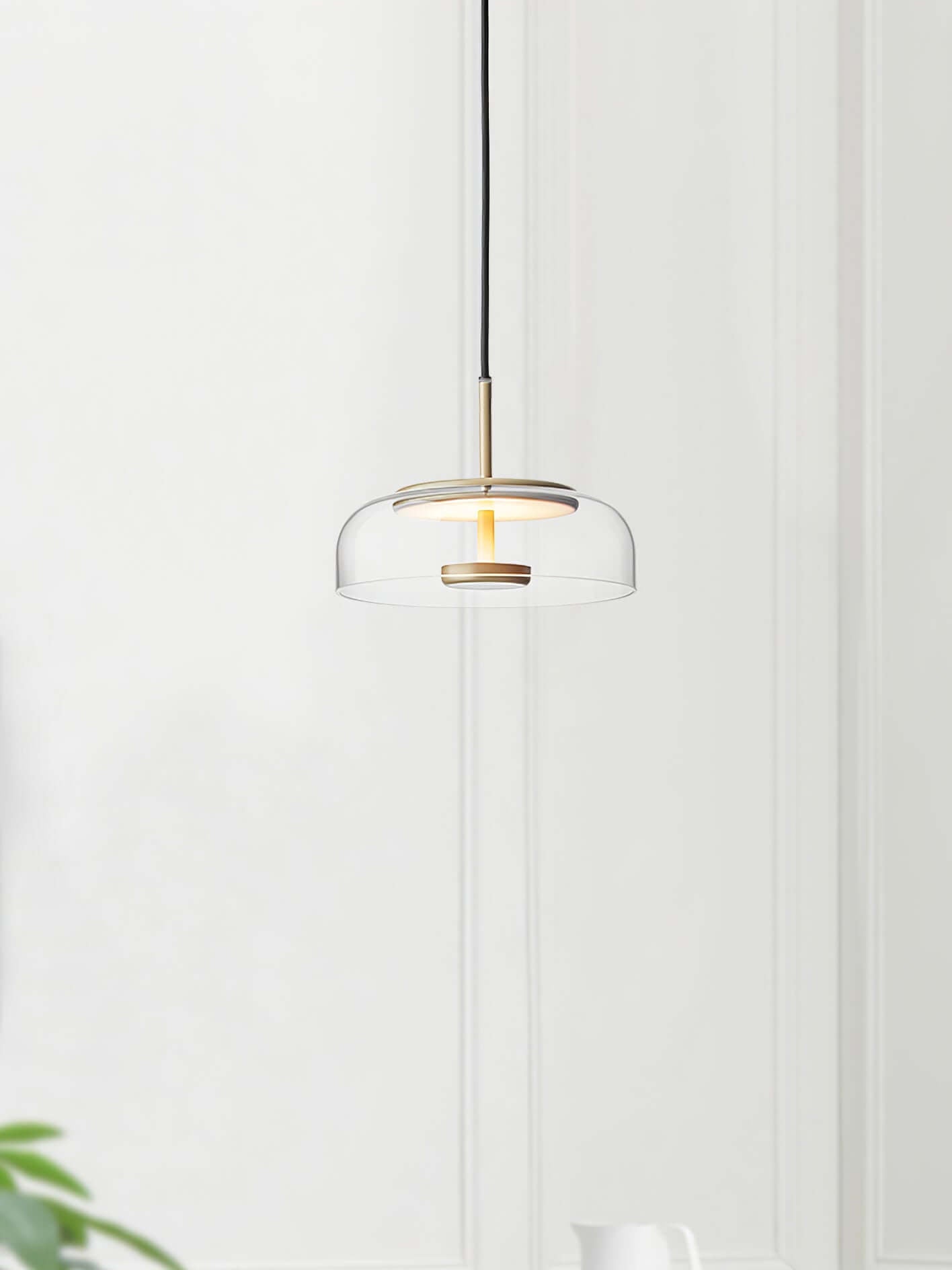 Moderne Pendelleuchte - Messing & Glas
