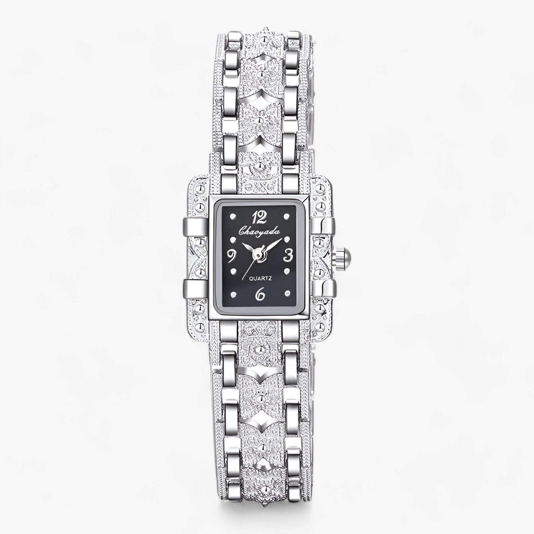 Montre femme rectangulaire avec cristaux - Accessoire élégant