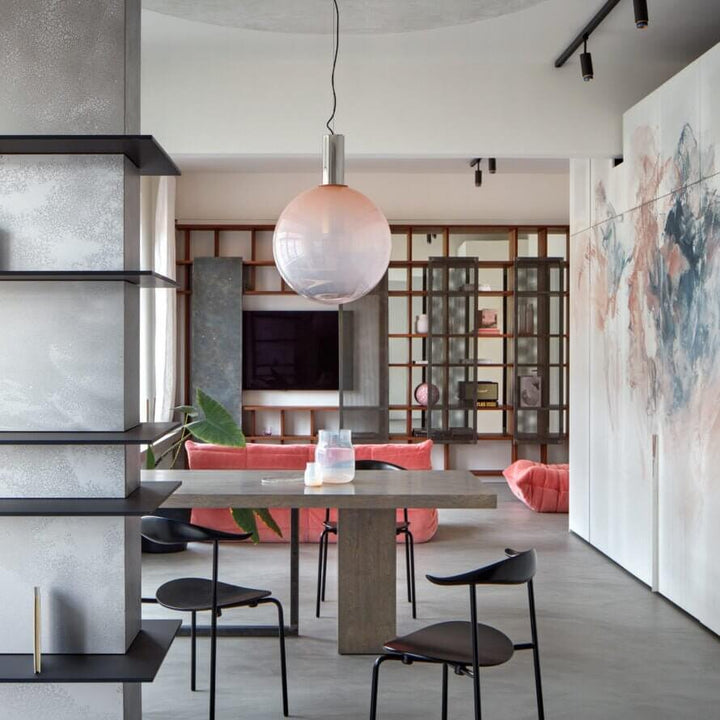 Suspension élégante en verre et métal