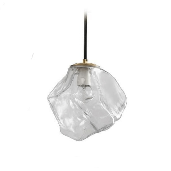 Lampe suspendue moderne en verre et cuivre