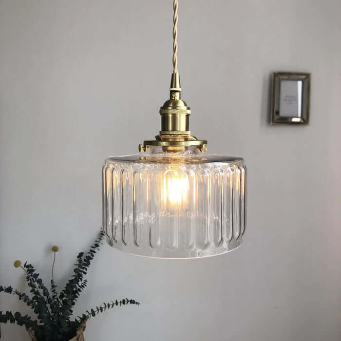 Lampe suspendue élégante en verre cristal vintage