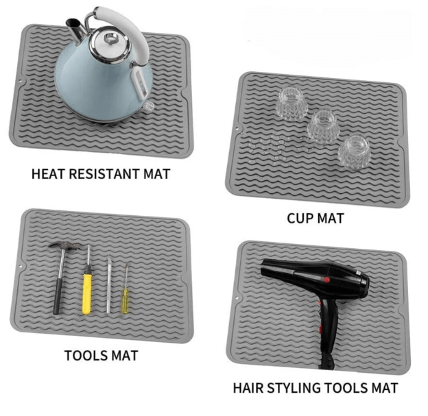 Tapis de séchage en silicone - résistant à la chaleur et durable