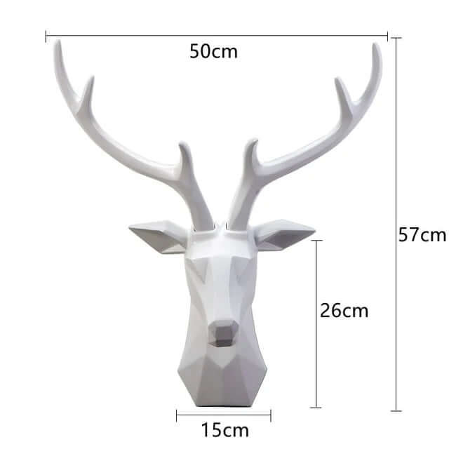3D Hirschkopf Skulptur, Wanddeko, Kunstharz