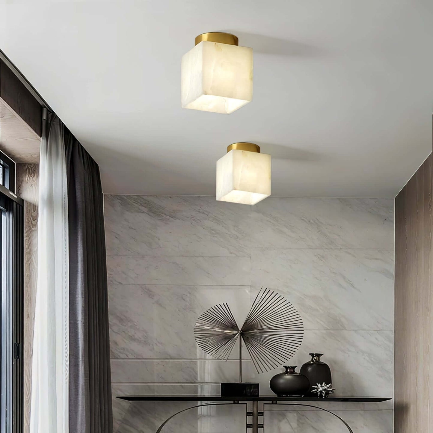 Mond Alabaster Deckenleuchte, Modern LED, 15cm