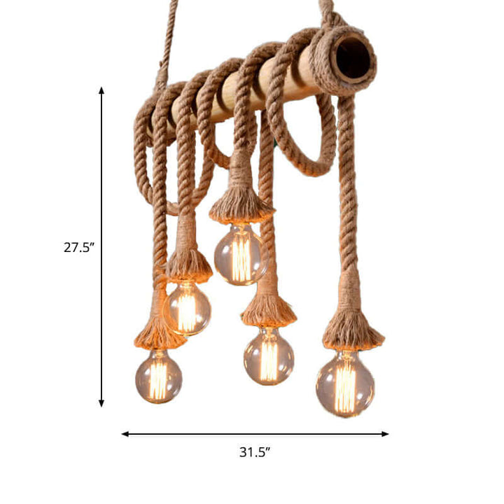 Suspension réglable en bambou - design corde