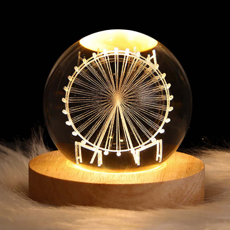 Lampe décorative d'ambiance en cristal 3D