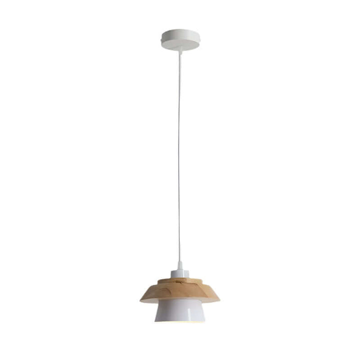Lampe suspendue design en bois et pierre