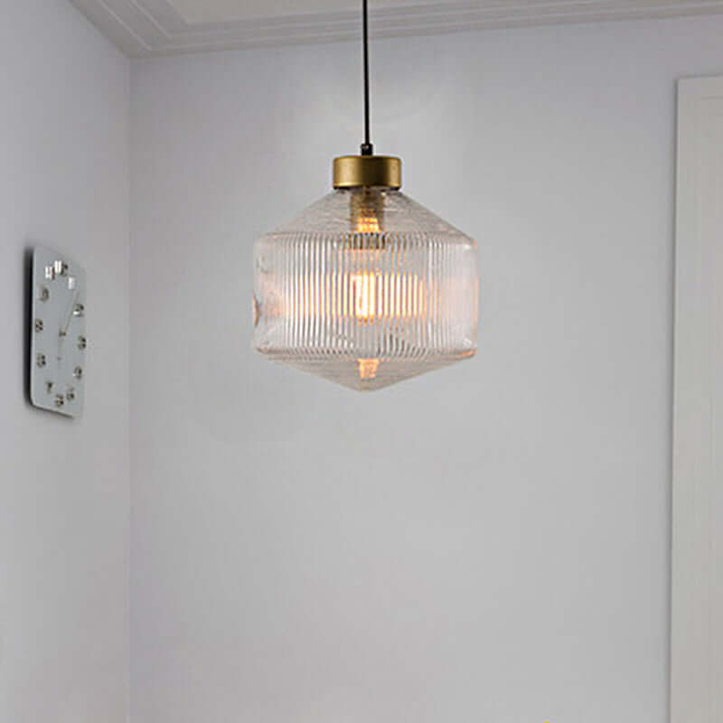 Moderne Trommel Pendelleuchte Glas 25cm