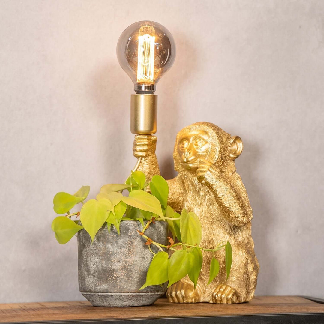 Goldene Affen Tischlampe - Luxuriöses Design