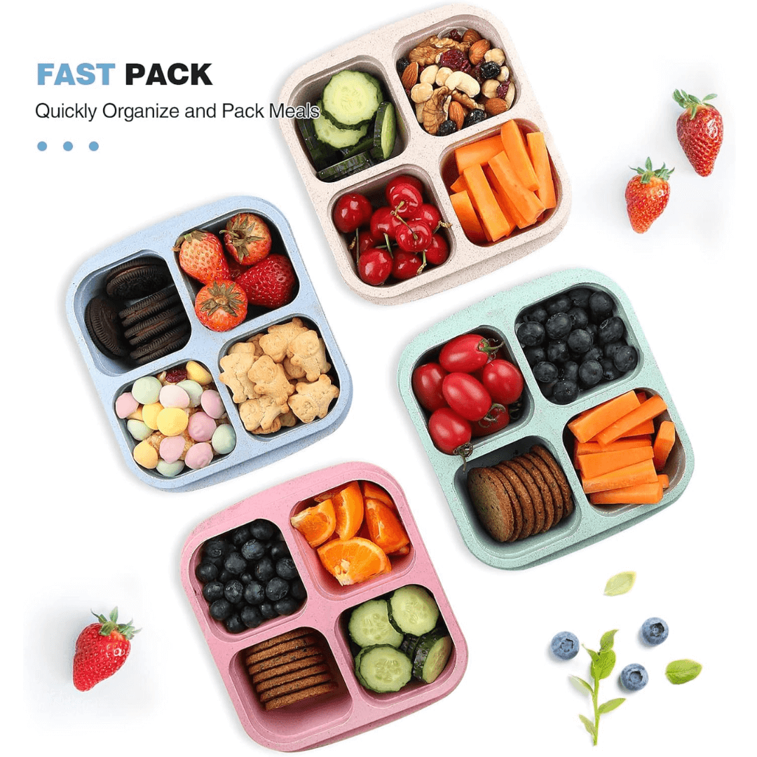 Boîte à bento à 4 compartiments pour la préparation des repas