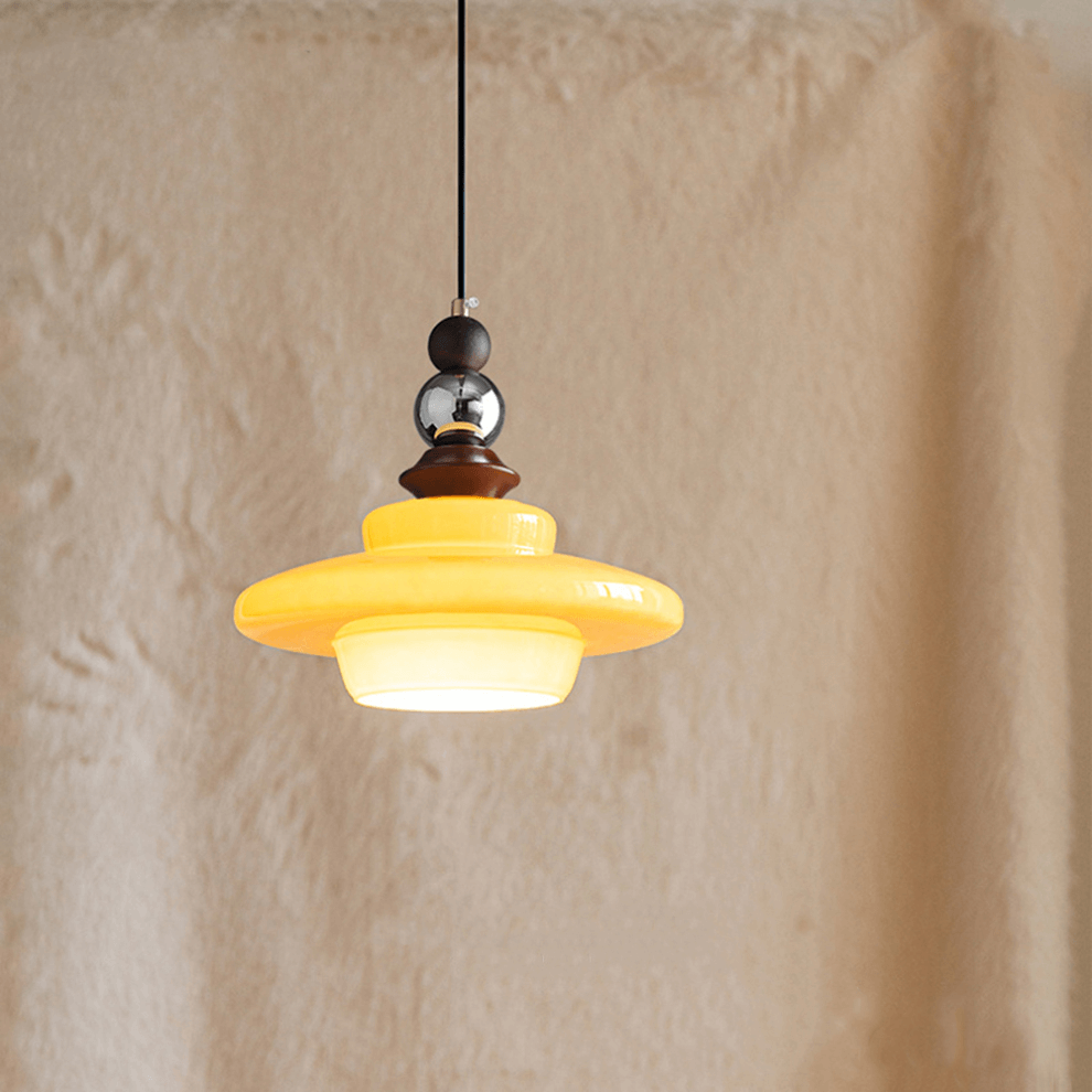 Élégante suspension en verre beige