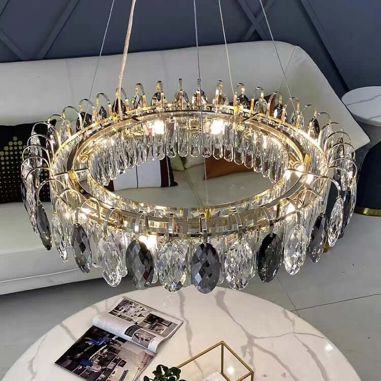 Lustre luxueux en cristal K9, à intensité variable