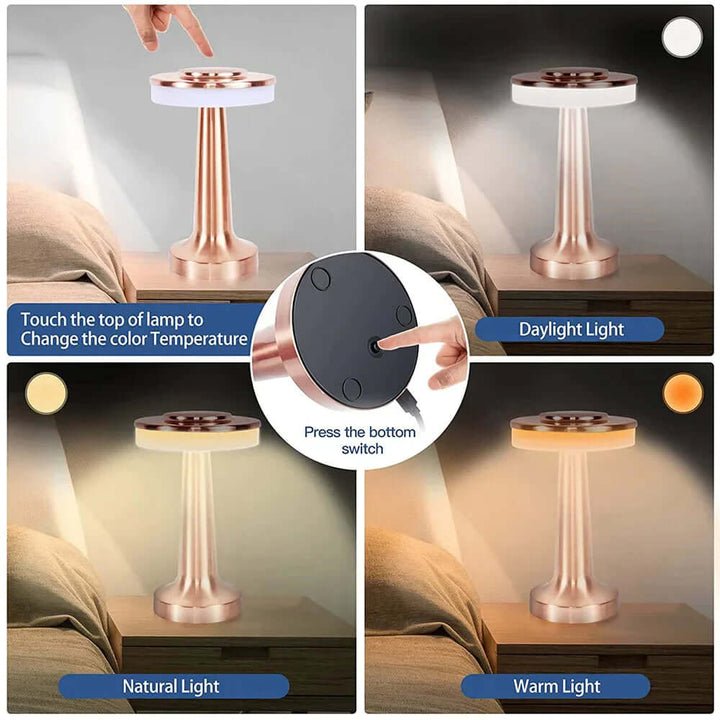 Kabellose LED Tischlampe, wiederaufladbar