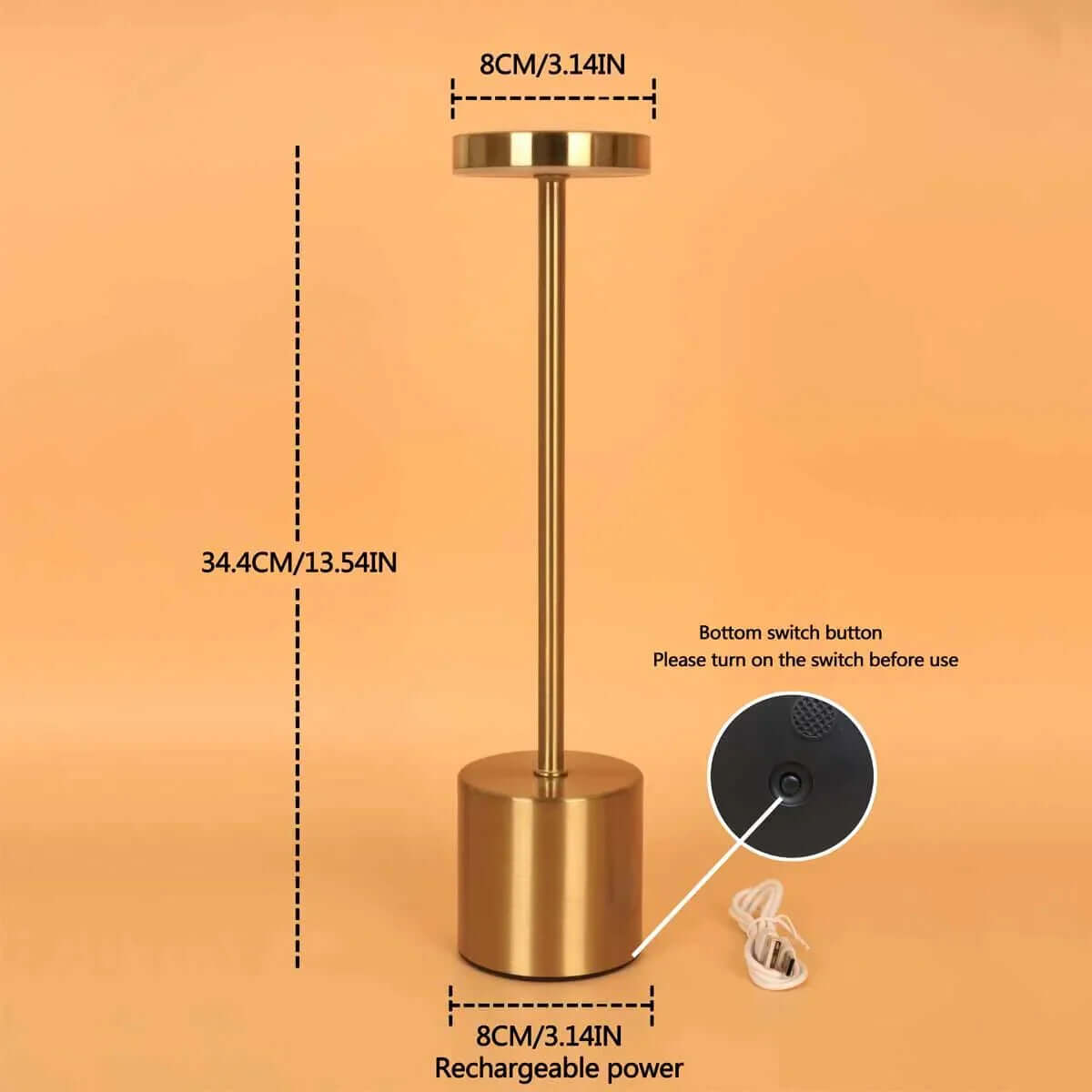 Lampe de table LED à intensité variable - sans fil et moderne