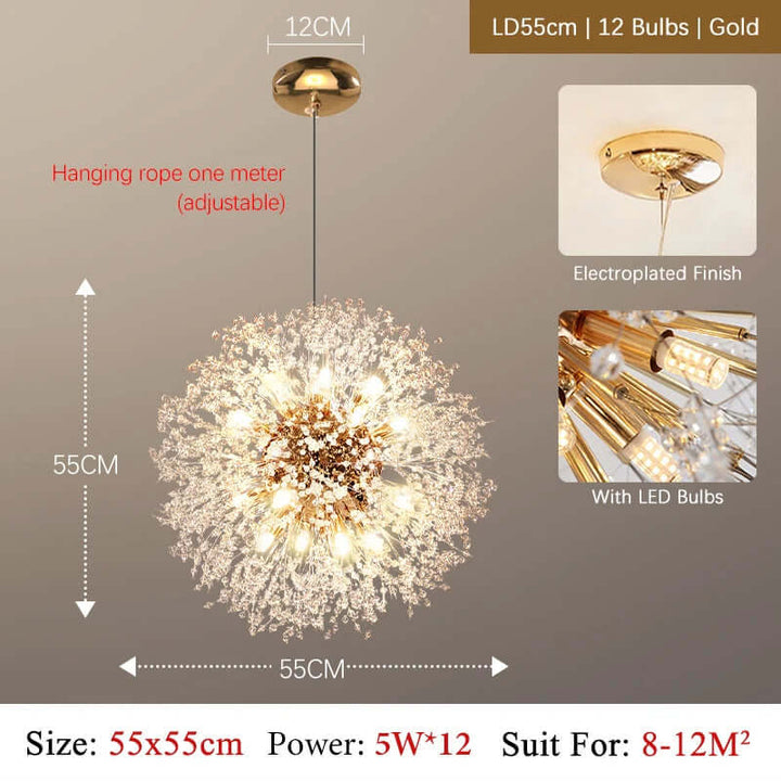 Lustre en cristal LED moderne