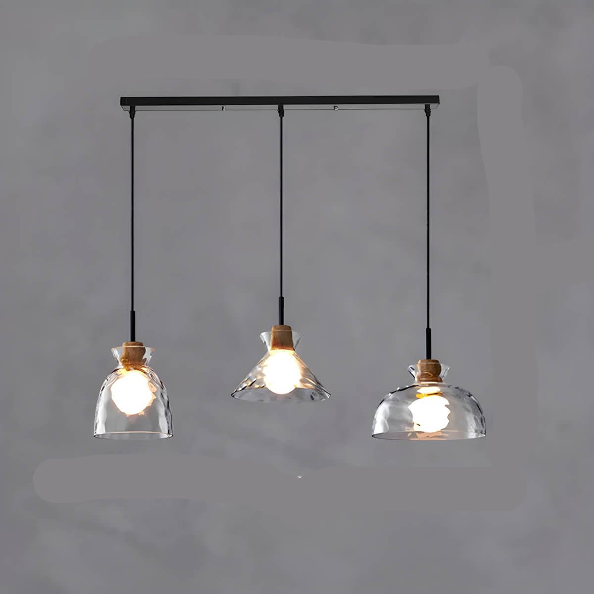 Moderner Glas-Kronleuchter, 1/3 Köpfe