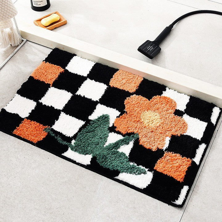 "Farbenfrohe Fußmatte mit Erdbeermuster, langlebig und wetterfest, ideal für Innen- und Außenbereich, 50x80 cm."