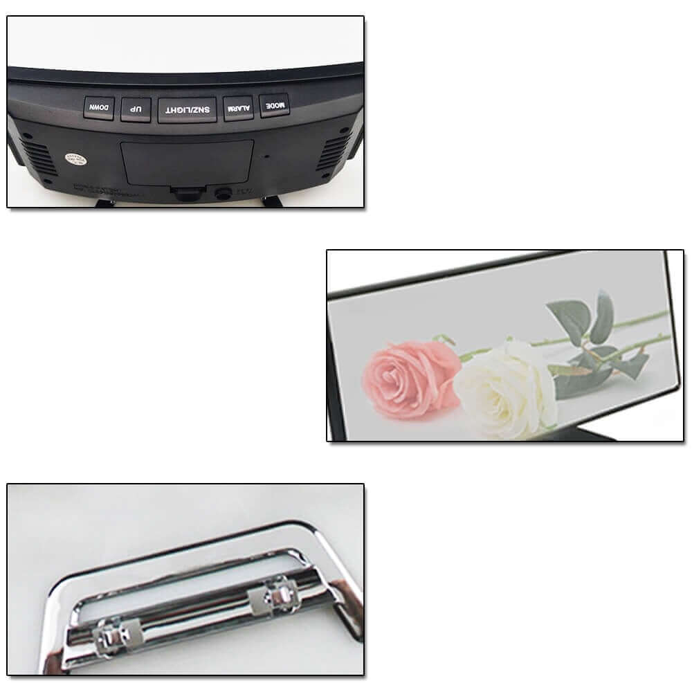 Réveil LED incurvé - Horloge numérique avec mode nuit