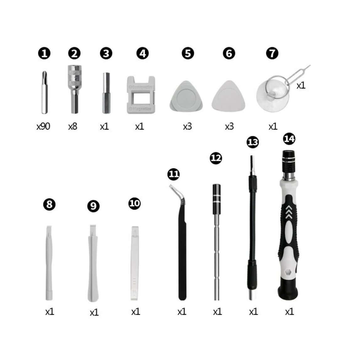 115-teiliges Profi-Schraubenzieher Set - Reparaturwerkzeug