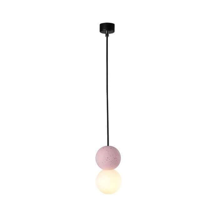 Lampe suspendue design en ciment et verre