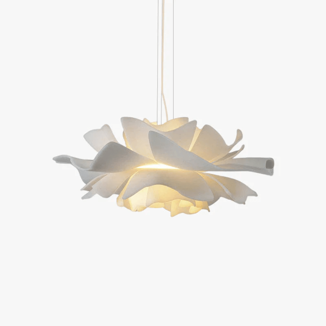 Lampe suspendue moderne fleur en métal blanc