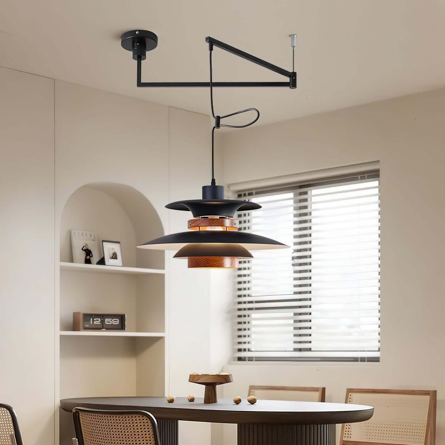 4-Schirm Pendelleuchte - Schwenkarm Design