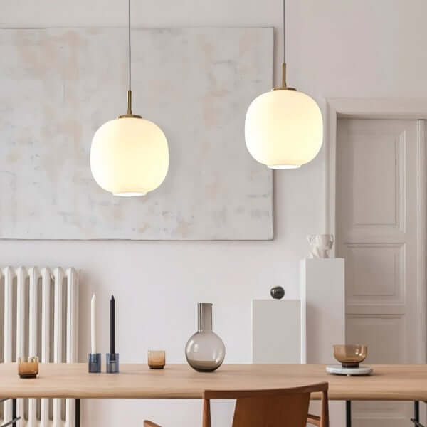 Suspension scandinave en verre opale