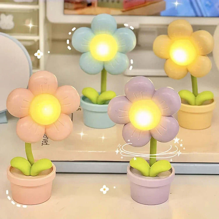 Lampe de table LED à fleurs - Lampe décorative à lumière d'ambiance