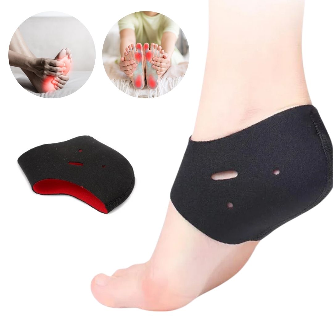 Fersensocken für trockene, rissige Fersen in Beige, elastisch, feuchtigkeitsspendend, ideal bei Plantarfasziitis.