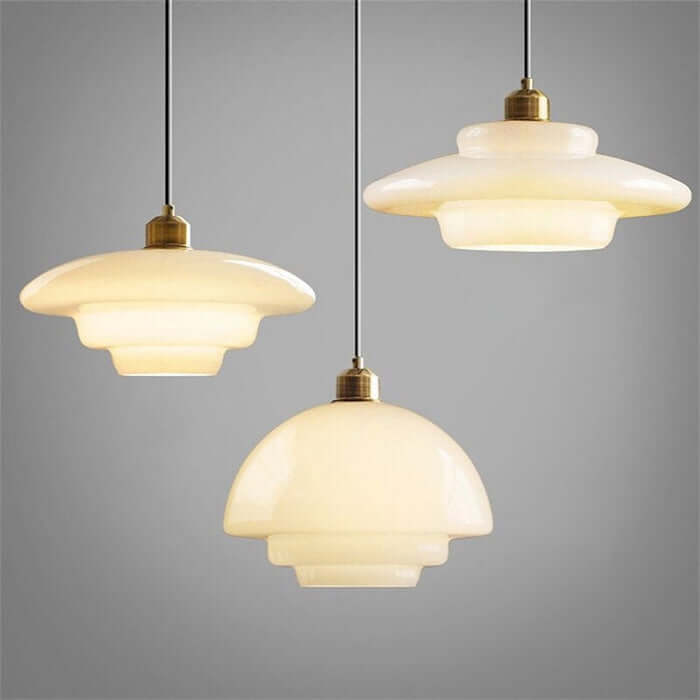 Lampe à suspension élégante en verre blanc