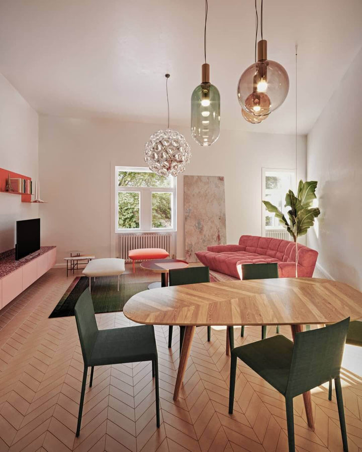 Suspension élégante en verre et métal