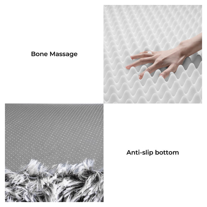 "Großes orthopädisches Mensch-Hund-Bett in flauschigem Beige mit weichen Nackenrollen für maximalen Komfort und Unterstützung