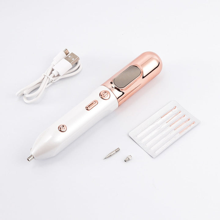 "Hellgoldener Plasma Pen zur Hautverjüngung mit vielfacher Intensitätseinstellung für Faltenreduzierung und Straffung."