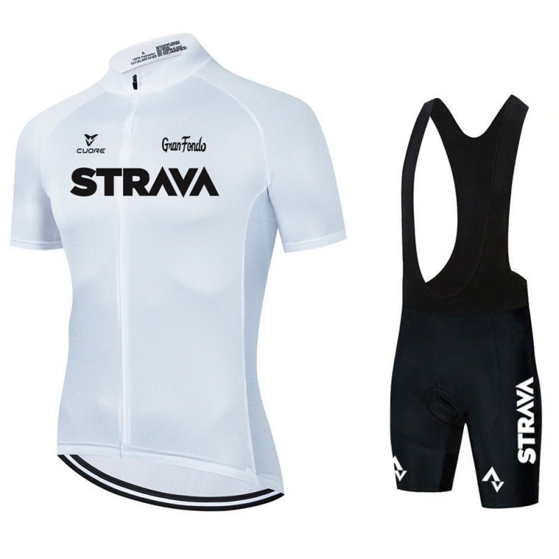"Herren Fahrradbekleidung Set, atmungsaktives Trikot und Bib-Shorts, modernes Design in Schwarz, mit ergonomischer Passform"