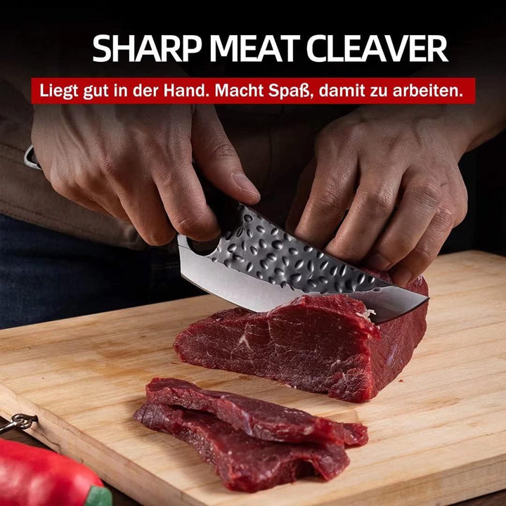 Hochwertiges Küchenmesser mit scharfer, rostfreier Klinge und ergonomischem Holzgriff, ideal für Köche zuhause und Profis.