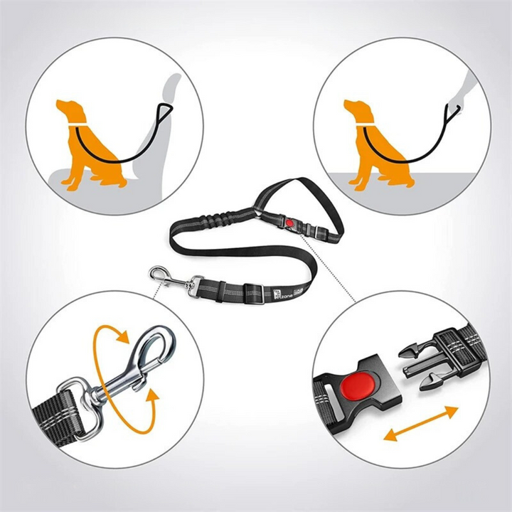 "Hunde-Autosicherheitsgurt mit 360° Drehkarabiner in Rot, bietet Sicherheit und Komfort auf jeder Reise."