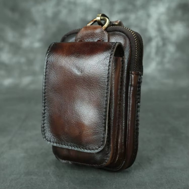 Herren Leder Hüfttasche Gürteltasche