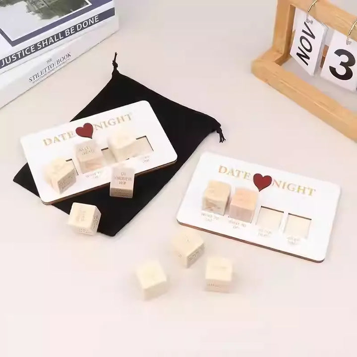 Holz Datenacht Würfelset - Romantik Spiel