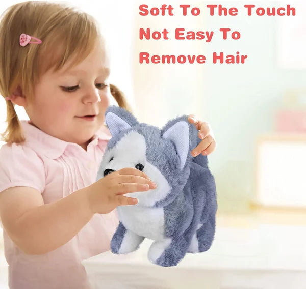 Interaktiver Plüschhund für Kinder, schwanzwedelnd und laufend, realistisches Design, idealer Spielkamerad, tierisch süß.