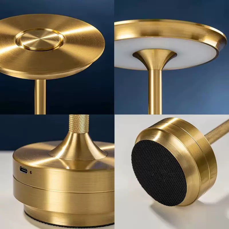 "Kabellose, dimmbare Luxus-LED-Tischlampe aus Aluminium mit modernem Design, ideal für stilvolle Raumbeleuchtung."