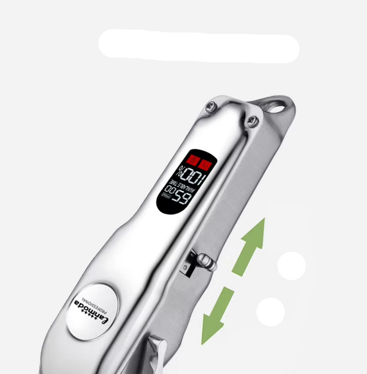 "Kabelloser, leiser Haustier-Trimmer mit Edelstahl- und Keramikklingen und Aufsätzen für Hunde und Katzen."