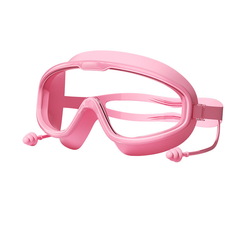 Kinderschwimmbrille, Anti-Beschlag, große Linsen, blaue Dichtung, elastische Bänder, ideal für klare Sicht und Komfort im Was