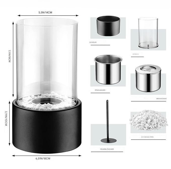 "Klassische Öl Lampe mit Glaszylinder, Metallrahmen, moderne Tischlampe für stilvolle Beleuchtung und Ambiente im Raum."