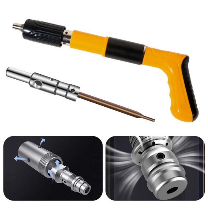 Kompakte, leichte Nagelpistole für Beton und Stahl mit imposanter Durchschlagskraft, ideal für Profis im Bauwesen.