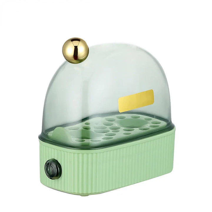 "Kompakter elektrischer Eierkocher 120W für zwei Eier, platzsparendes Design ideal für Frühstück, elegante und moderne Optik"