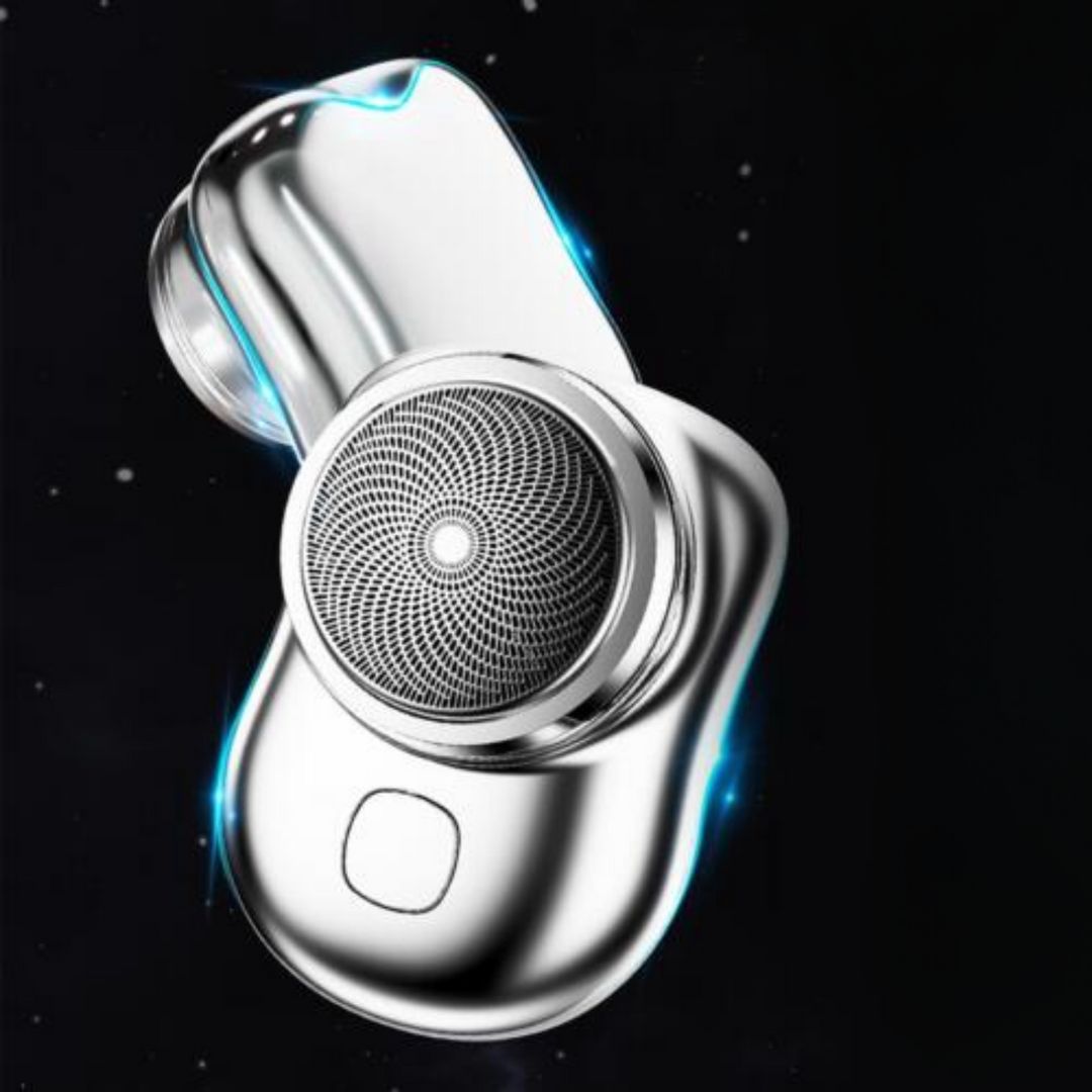 "Kompakter, kabelloser Herrenrasierer mit ergonomischem Design, ideal für präzise und sanfte Körperpflege unterwegs."