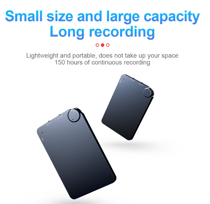 "Kompaktes sprachgesteuertes Aufnahmegerät, silbern und unauffällig, ideal für Audioaufnahmen unterwegs, klare Klangqualität.